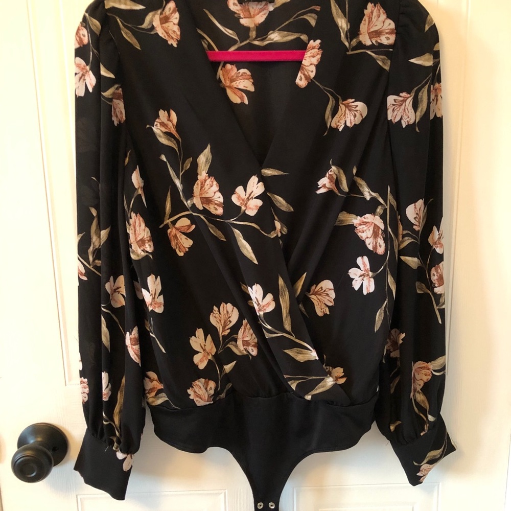 Satin Floral Bodysuit